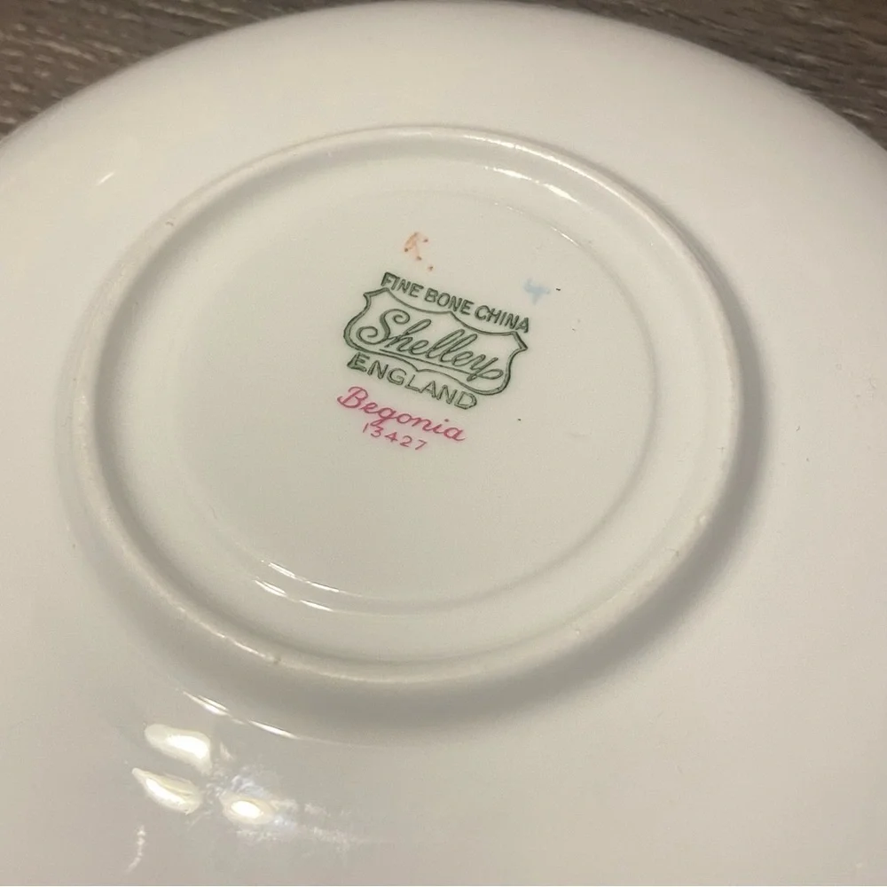 1950 Shelley Begonia Tea Cup Dainty Shape Cup and Saucer English Fine Bone China
